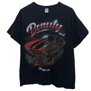 Snap-on Beauty And The Beast Graphic T Shirt Mens XL Black Muscle Car Tee